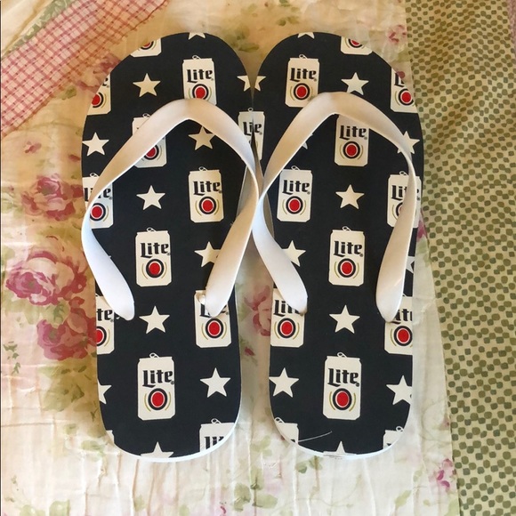 miller lite flip flops